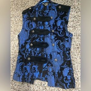 Men's Chinese Blue Velvet Vest - (MEDIUM)